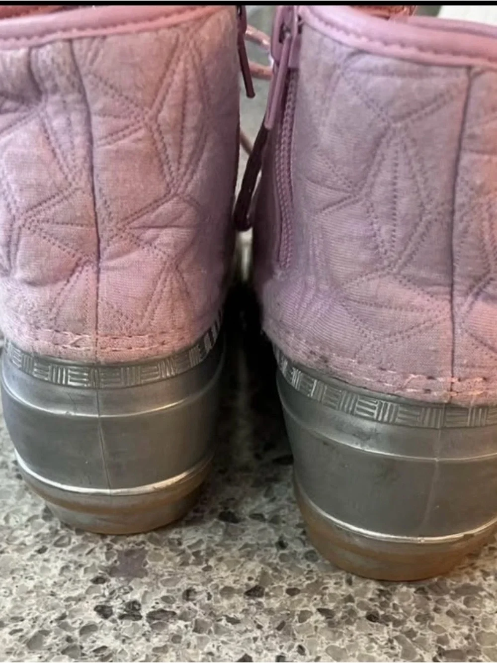 Magellan Outdoors Pink Quilted Kids Duck Boots with Silver Toe